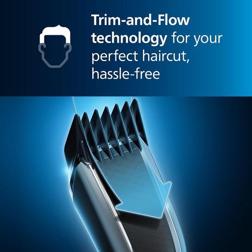 Philips Hair Clippers, Series 5000 Trim-n-Flow PRO Technology Hair Clipper, Fully Washable with Self-Sharpening Stainless Steel Blades - HC5630/13