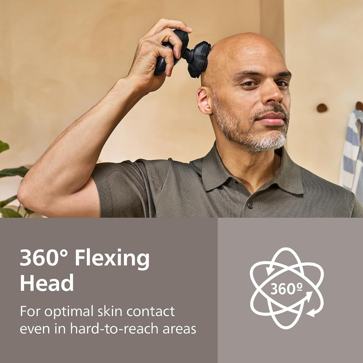 Philips Head Shaver Pro 5000 Series - Skull Shaver for Men and Women, 360° Flexing Head & ComfortCut Blades for Clean Shave, Gentle on Skin, Model HS5980/15