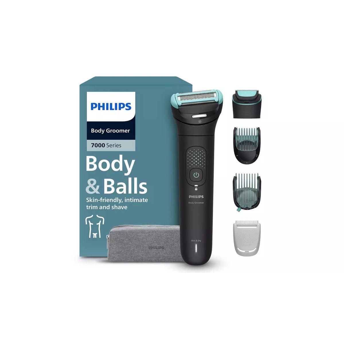 Philips Series 7000 Body Groomer - BG7470/15 - Trimmer for Men with 2D Flexing Head, Triple Protect Shave System, Interchangeable Heads