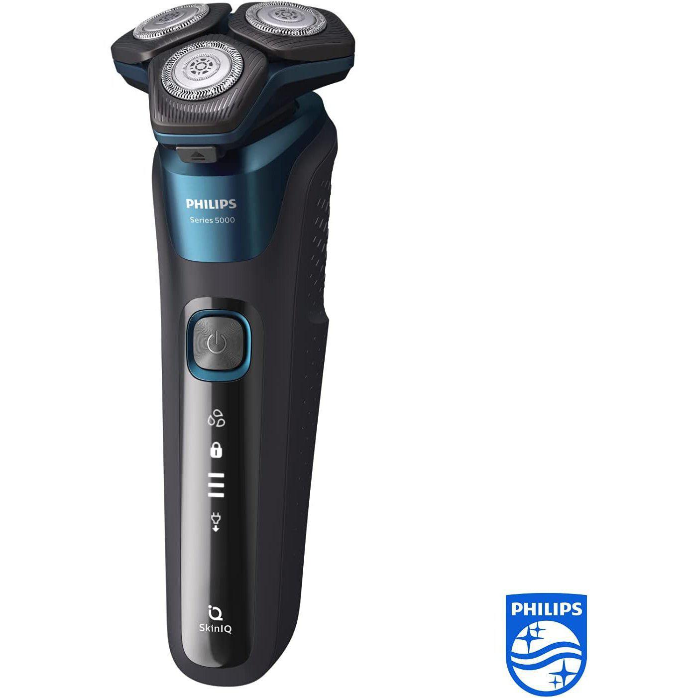 Philips Series 5000 Wet and Dry Electric Shaver S5579/50 with Cleaning Pod & SkinIQ Technology - Healthxpress.ie