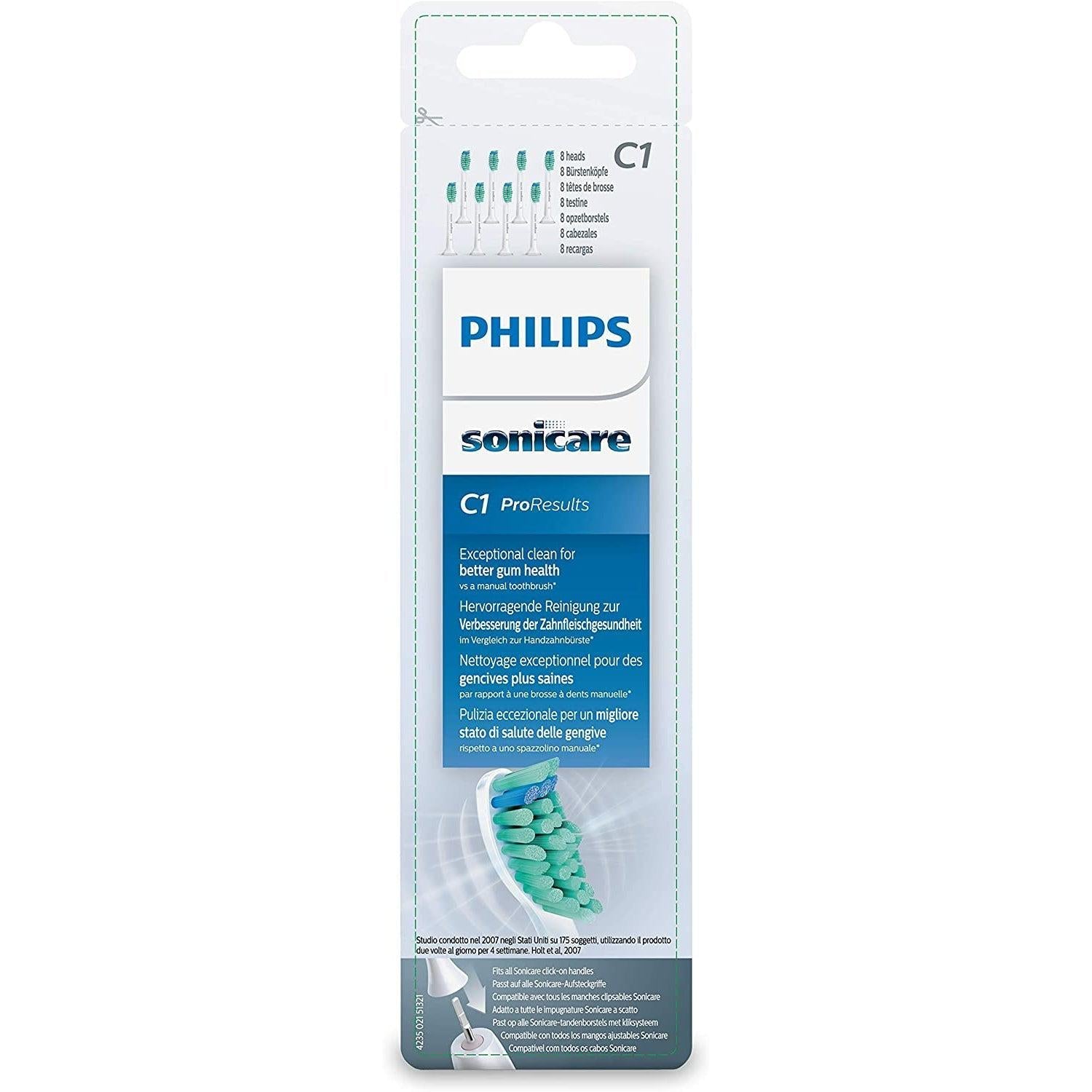 Philips Sonicare ProResult HX6018/07 Standard Sonic Toothbrush Heads - Pack of 8