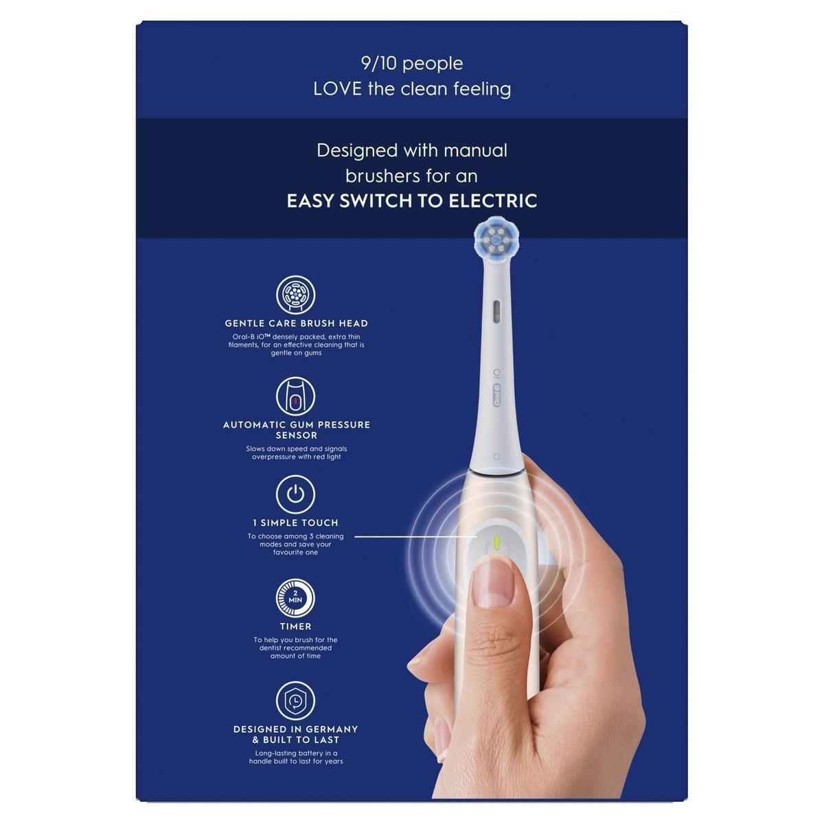 Oral-B iO2 Pink Electric Toothbrush, 1 Toothbrush Head, 1 Travel Case, 1 Travel Refill Holder, Designed by Braun - Healthxpress.ie