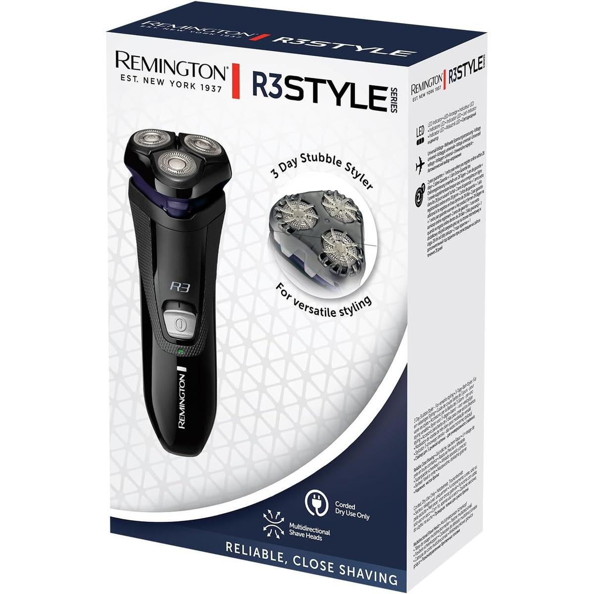 Remington Mens Electric Rotary Shaver R3 Pop-up Trimmer, 40mins Corded Usage) R3002 - Healthxpress.ie