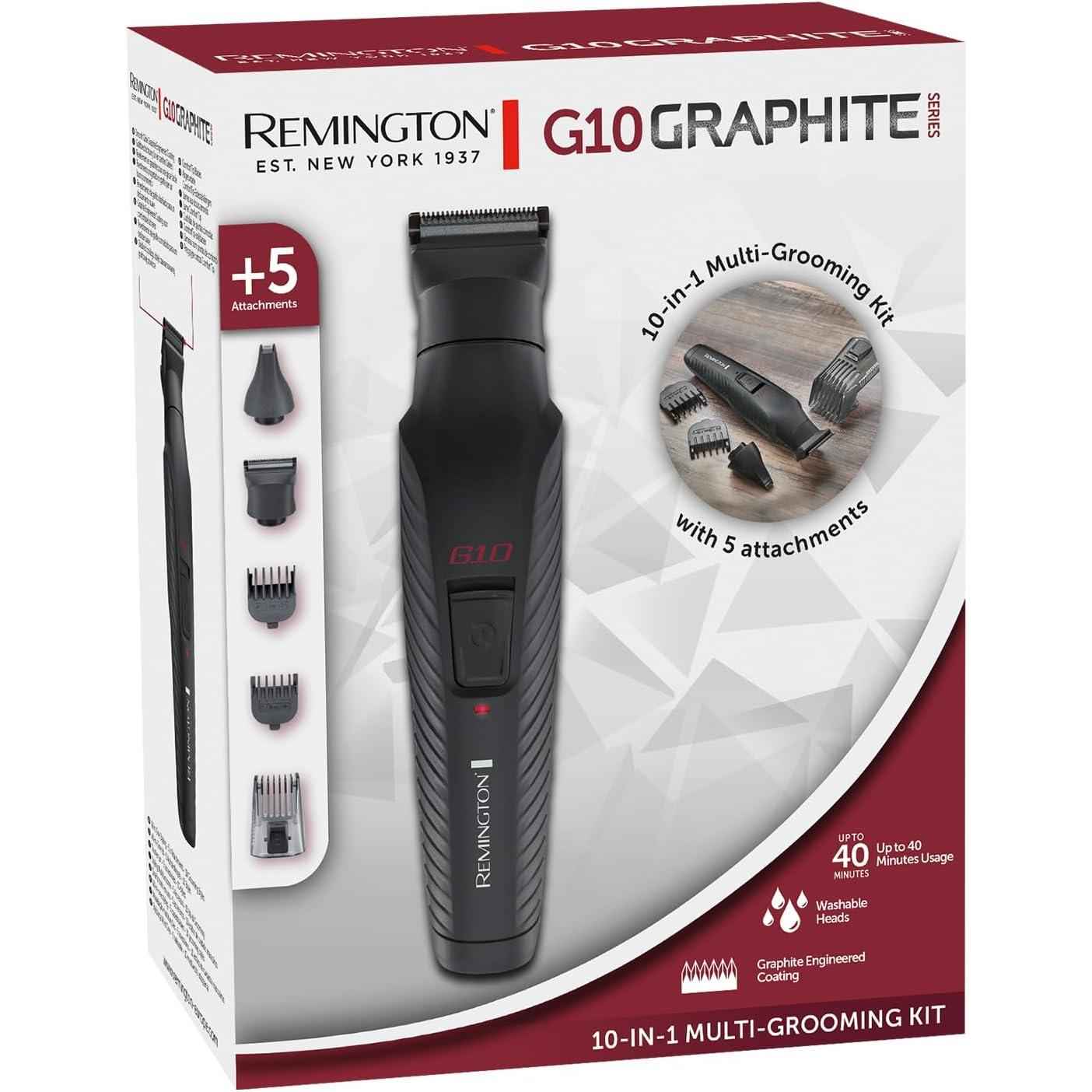 Remington 10-in-1 All-in-One Trimmer, Multi-Grooming Kit for Face, Beard & Hair with 5 Attachments, Nose & Ear Trimmer, USB– PG2100