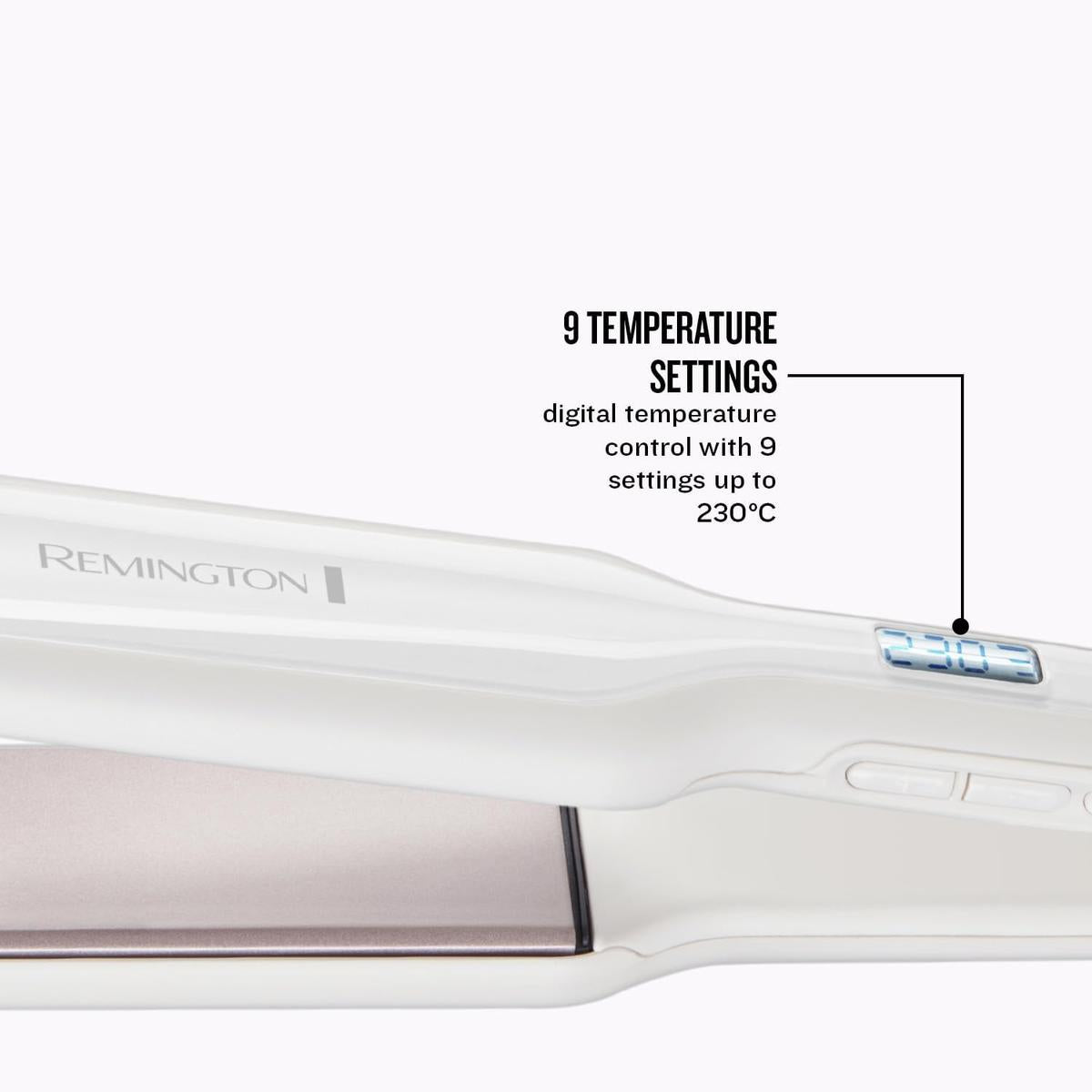 Remington Hair Straightener | Pro-Ceramic Extra Wide S5527 - 45mm Floating Plates, 15 Second Heat up Time, 9 Settings from 150-230°C