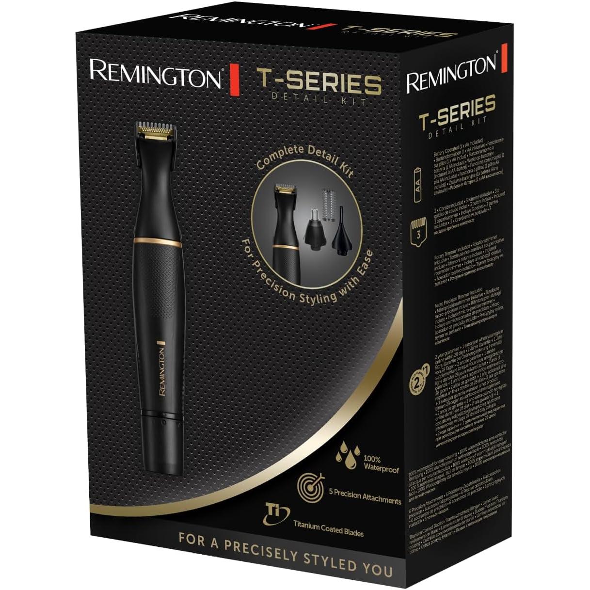 Remington T-Series Detail Grooming Kit (Precision Trimmer with Eyebrow Comb, Nose, Ear, Beard, Adjustable Comb, NE7000