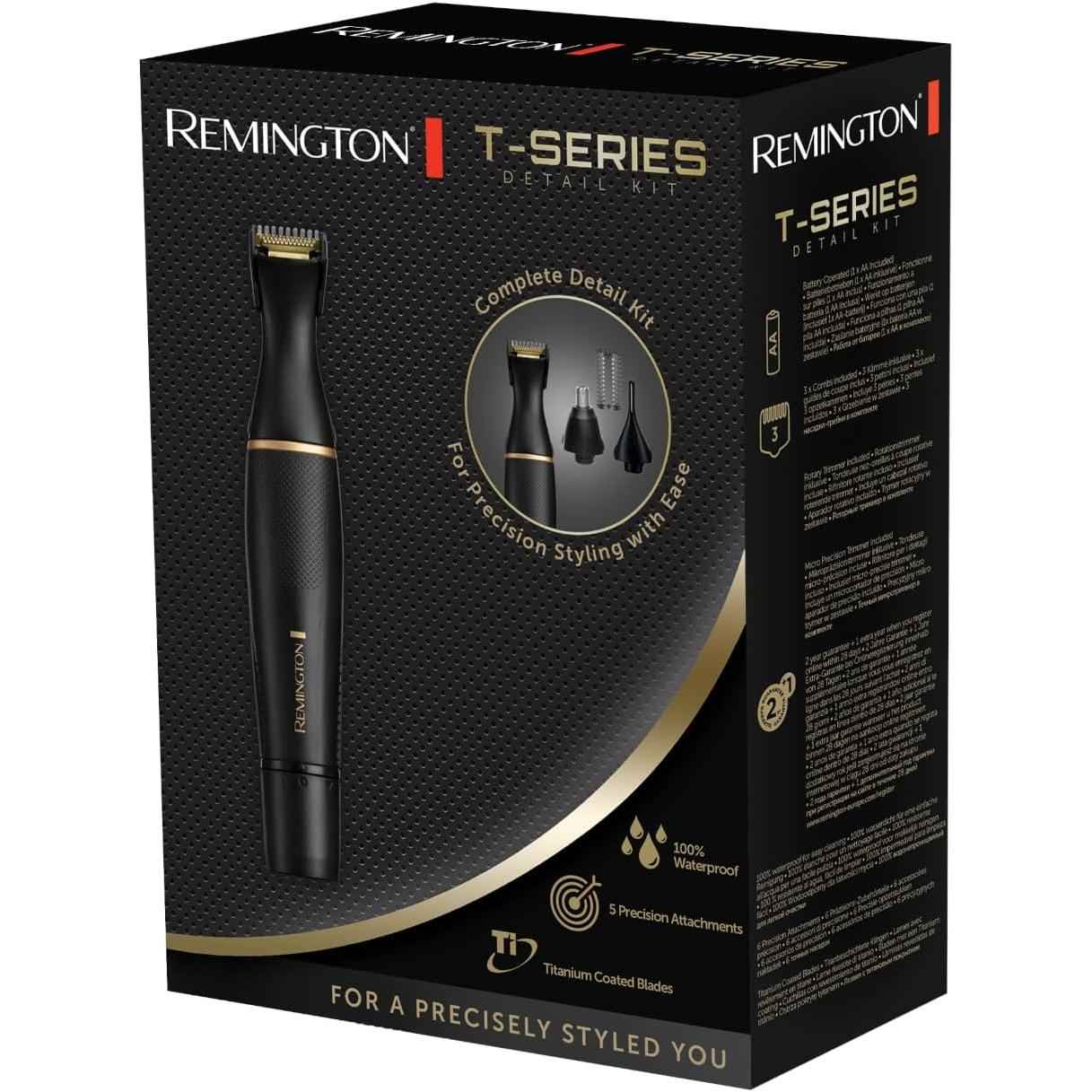 Remington T-Series Detail Grooming Kit (Precision Trimmer with Eyebrow Comb, Nose, Ear, Beard, Adjustable Comb, NE7000