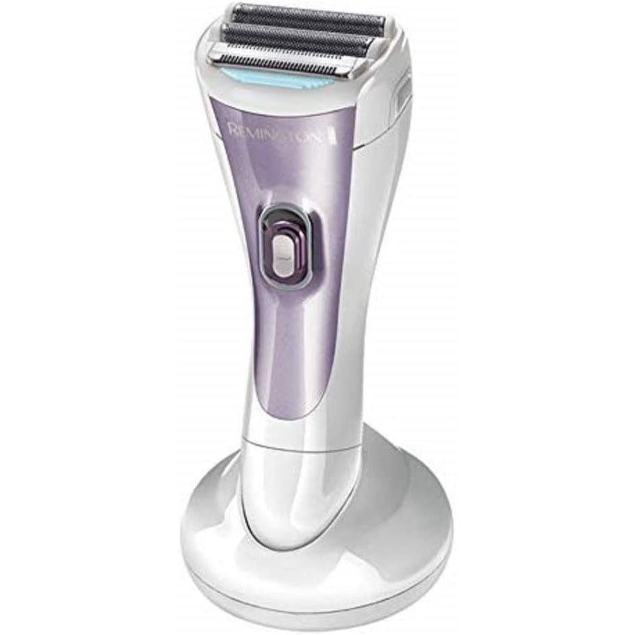 Remington Cordless Wet and Dry Lady Shaver, Showerproof Electric Razor with Bikini Attachment and Charge Stand, WDF4840, Purple
