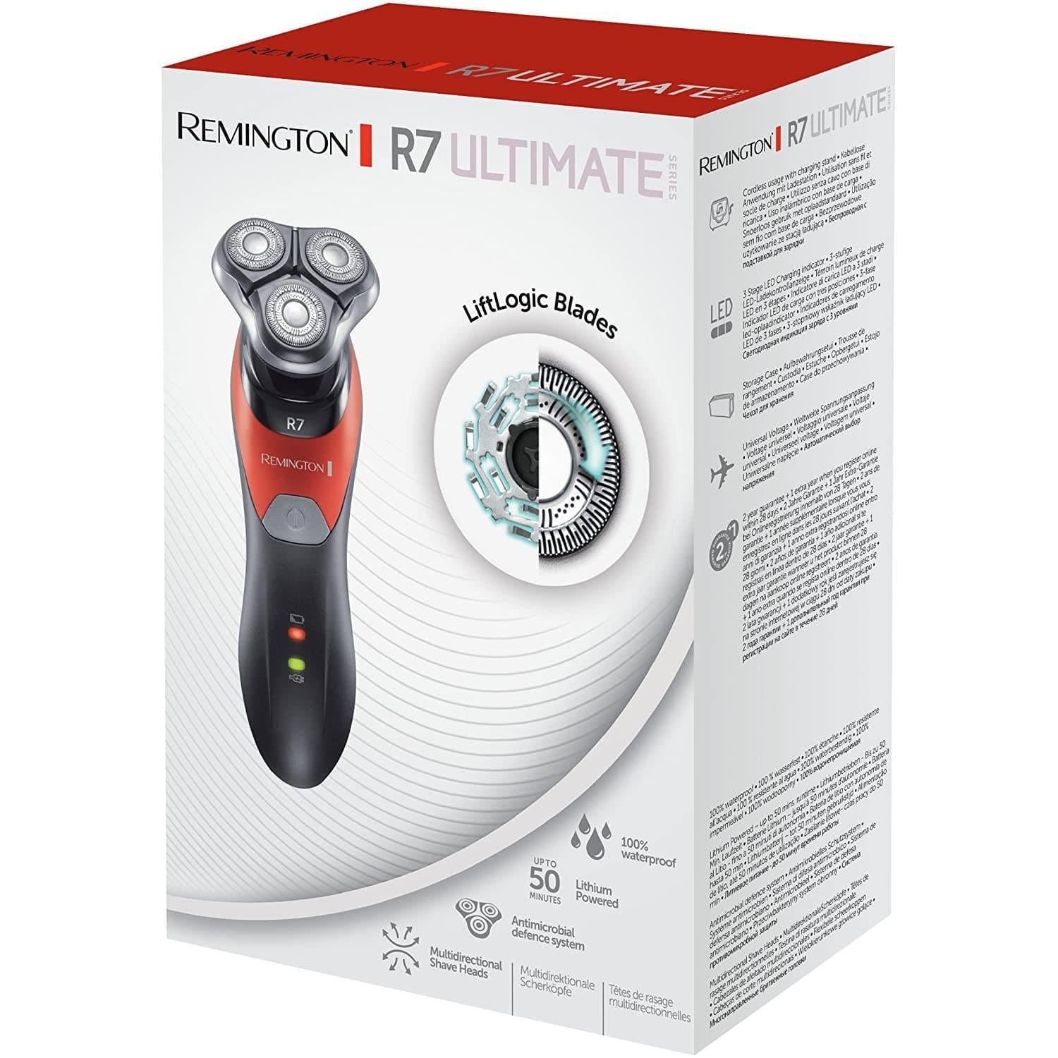 Remington Men's R7 Ultimate Series Rotary Electric Shaver with Pop Up Detail Trimmer and Storage Case, XR1530
