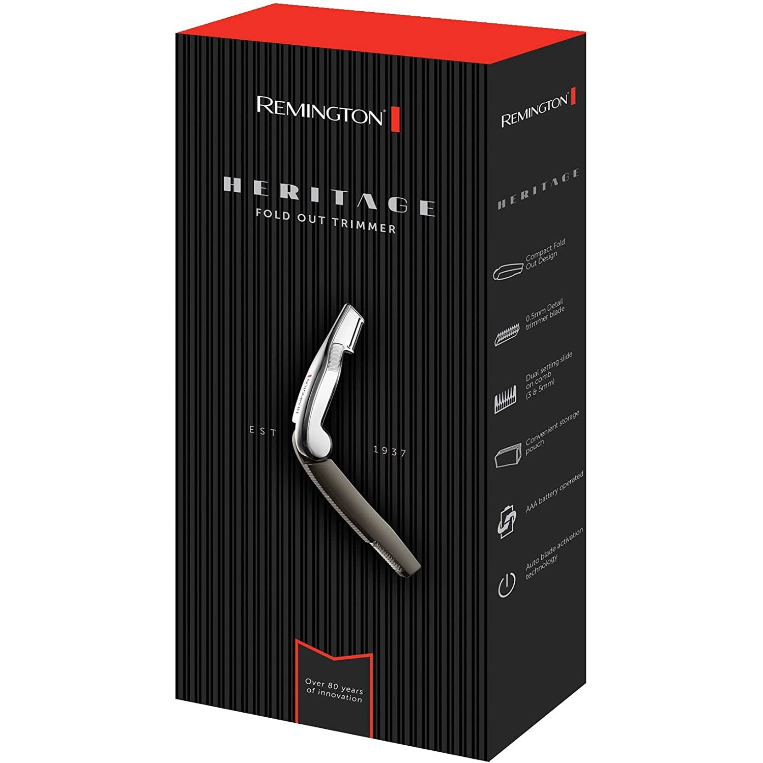 Remington MPT1000 Heritage Detail Beard Trimmer and Beard Comb, Silver