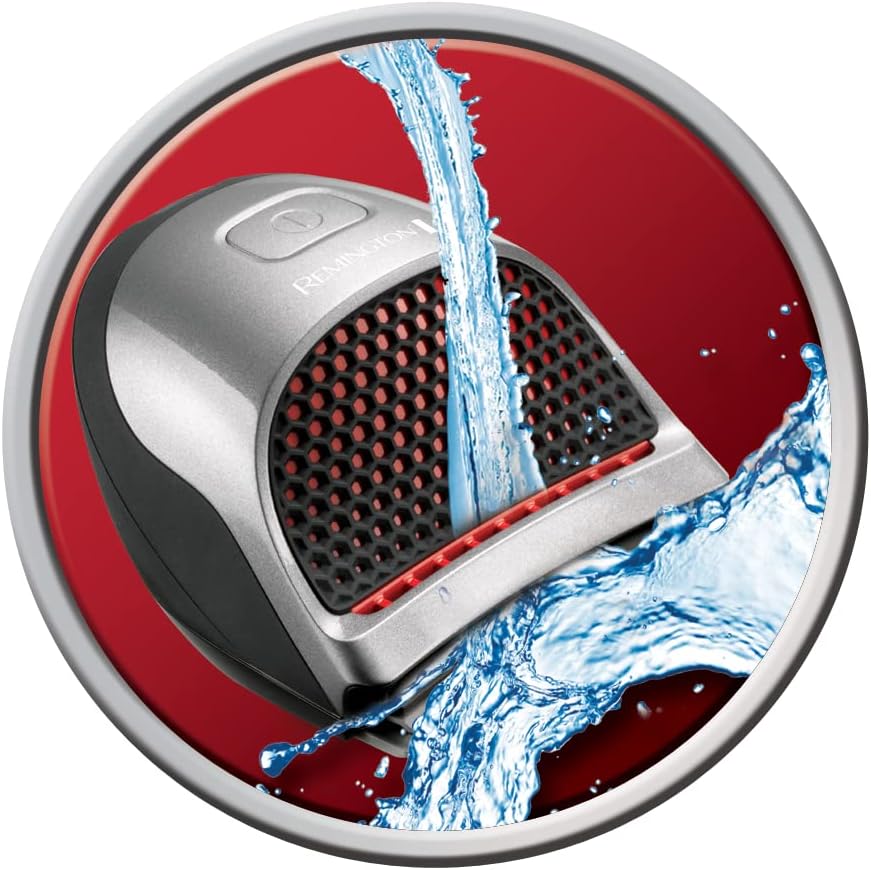 Remington Quick Cut Hair Clippers -9 Comb Lengths Curved Blade with Storage Pouch - HC4250, Black/Red