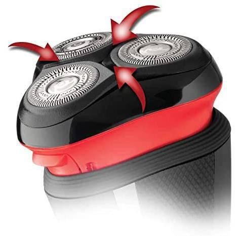 Remington R4001 Style R4 Cordless Dry Shaver with Pop-Up Trimmer - Black/Red