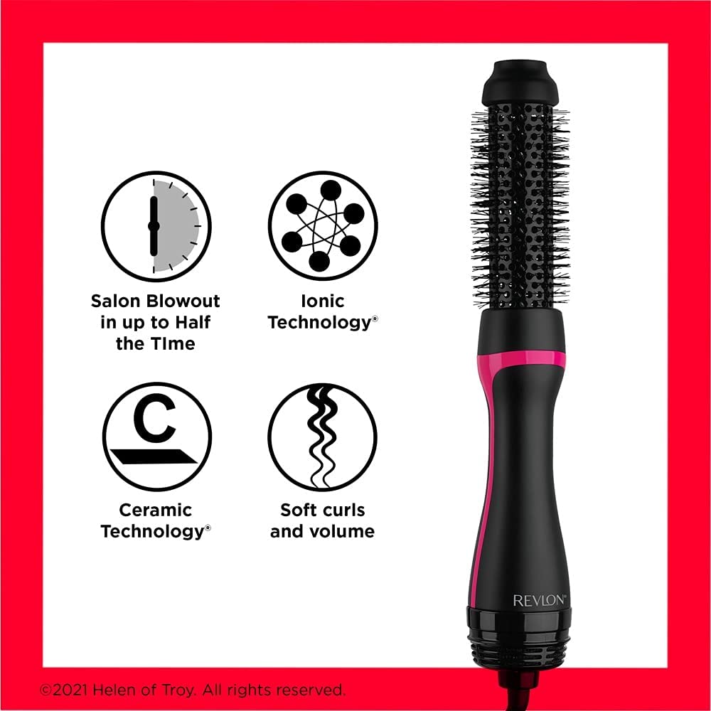 Revlon One-Step Style Booster - Round Brush Dryer & Styler, Round Brush- 38 mm RVDR5292UKE, Black