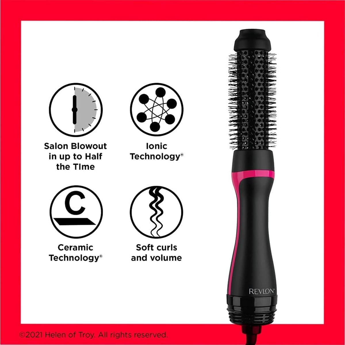 Revlon One-Step Style Booster - Round Brush Dryer & Styler, Round Brush- 38 mm RVDR5292UKE, Black - Healthxpress.ie