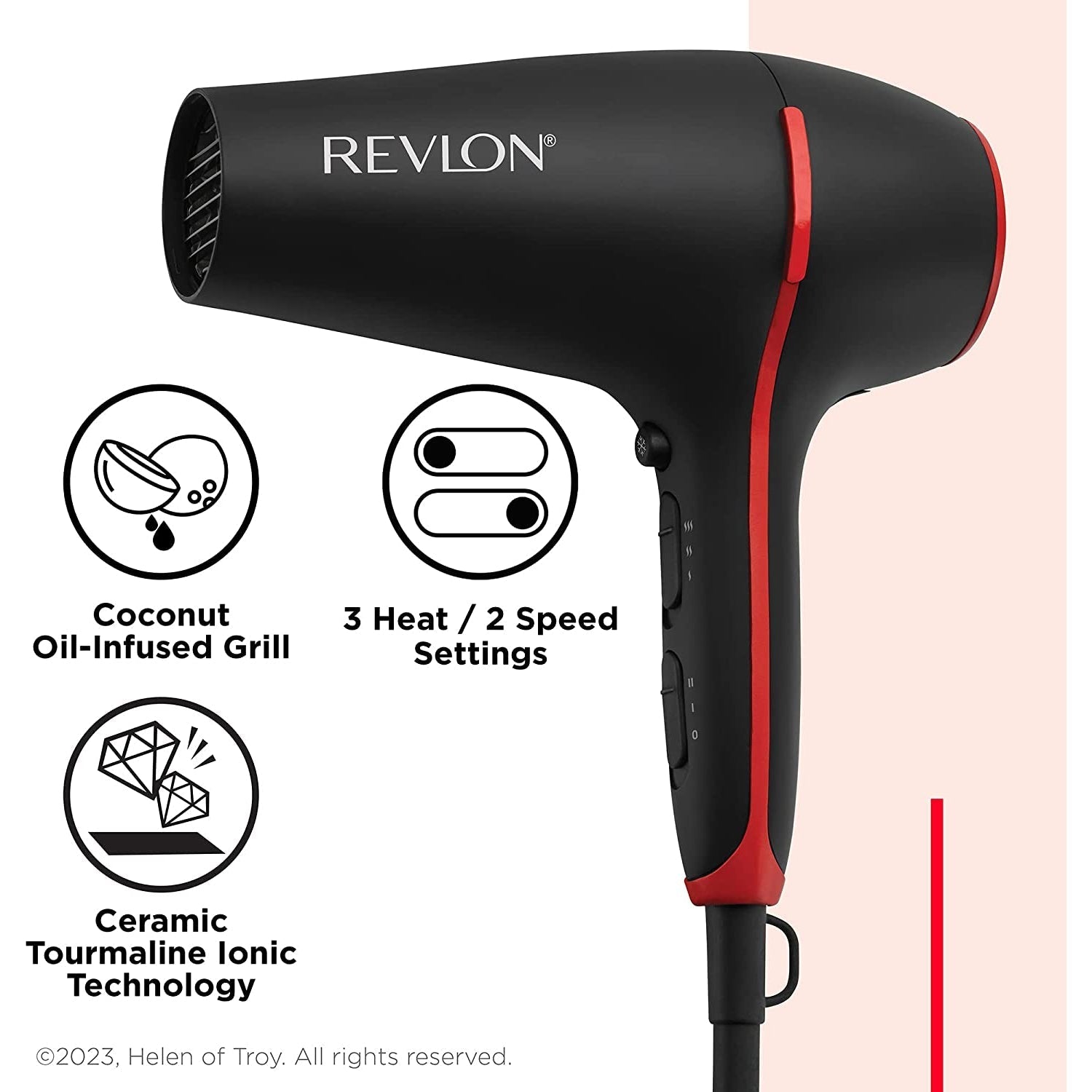 Revlon Smoothstay Coconut Oil-Infused Hair Dryer 2000 watts -RVDR5317