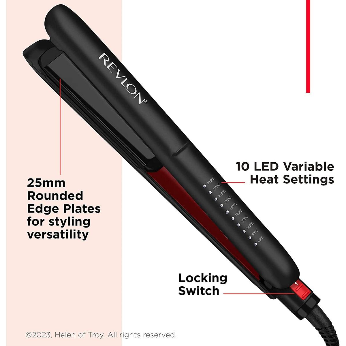 Revlon Smoothstay Coconut Oil-Infused Hair Straightener 25mm Plates Temperature up to 235°C,RVST2211P - Healthxpress.ie
