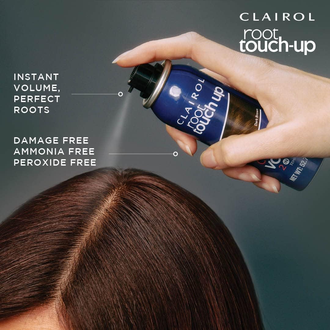 Clairol Root Touch Up Spray, Temporary Grey Coverage & Volume 2-in-1 Spray, Medium Brown, 75ML