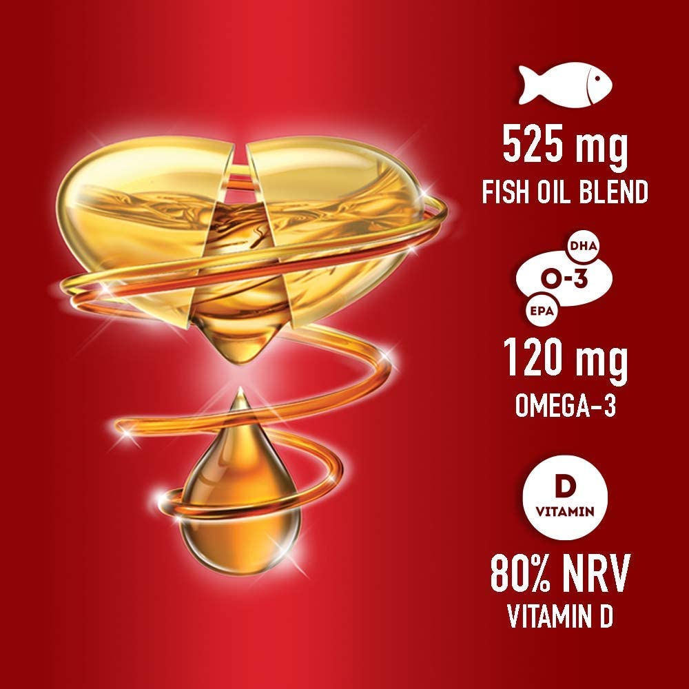 Seven Seas Omega-3 FISH Oil Plus Cod Liver Oil, 120 Capsules