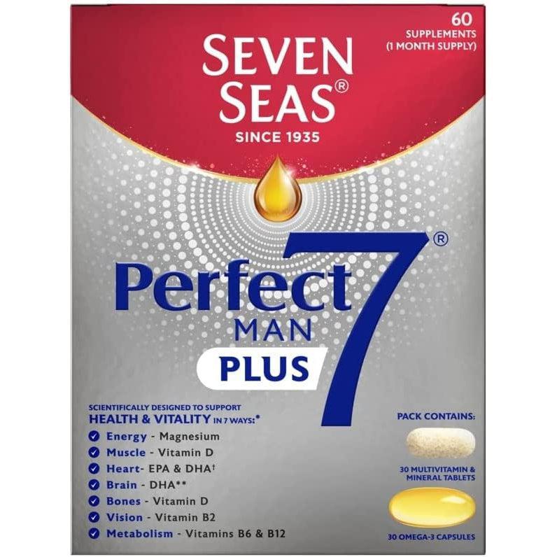 Seven Seas Perfect7 Man Plus Multivitamin, With 1000 mg Fish Oil -30 Capsules + 30 Tablets - Healthxpress.ie