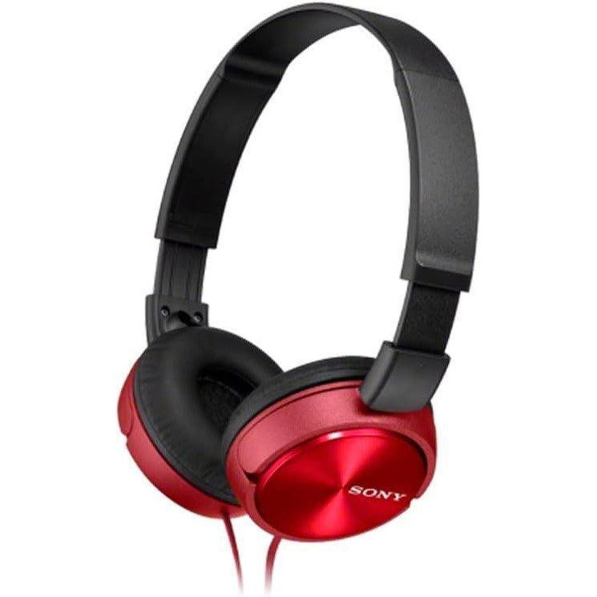 Sony MDR-ZX310AP On-Ear Headphones Compatible with Smartphones, Tablets and MP3 Devices - Metallic Red - Healthxpress.ie