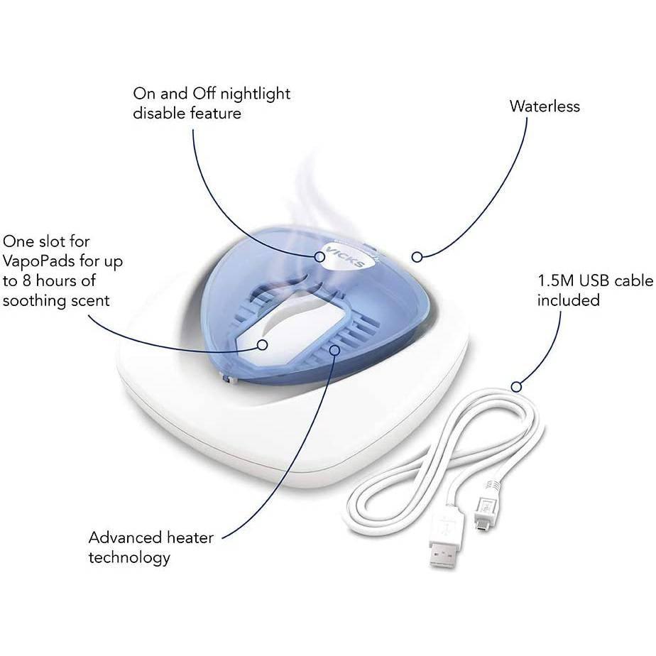 Vicks Portable Waterless Diffuser VH1800EU - USB Powered