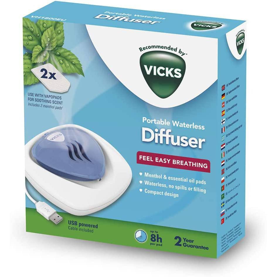 Vicks Portable Waterless Diffuser VH1800EU - USB Powered