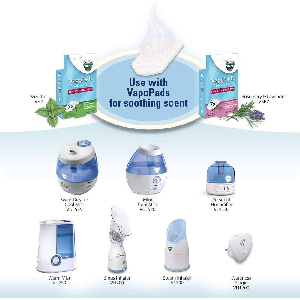 Vicks VBR7 Rosemary and Lavender Vapo Pads Refill - Pack of 7 - 3 Months +