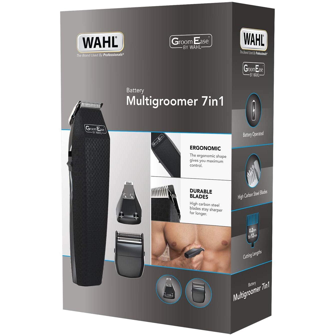 Wahl Battery Operated Men Multigroomer, 3 x Interchangeable Heads, 4 x Combs
