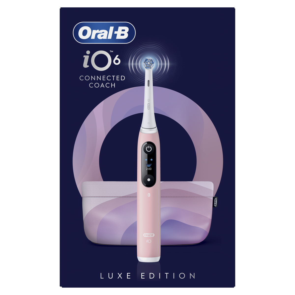 Oral-B iO6 Electric Toothbrush , 1 Toothbrush Head & Travel Case, 5 Modes with Ultra-Sensitive, UK 2 Pin Plug, Pink Sand  Special Edition