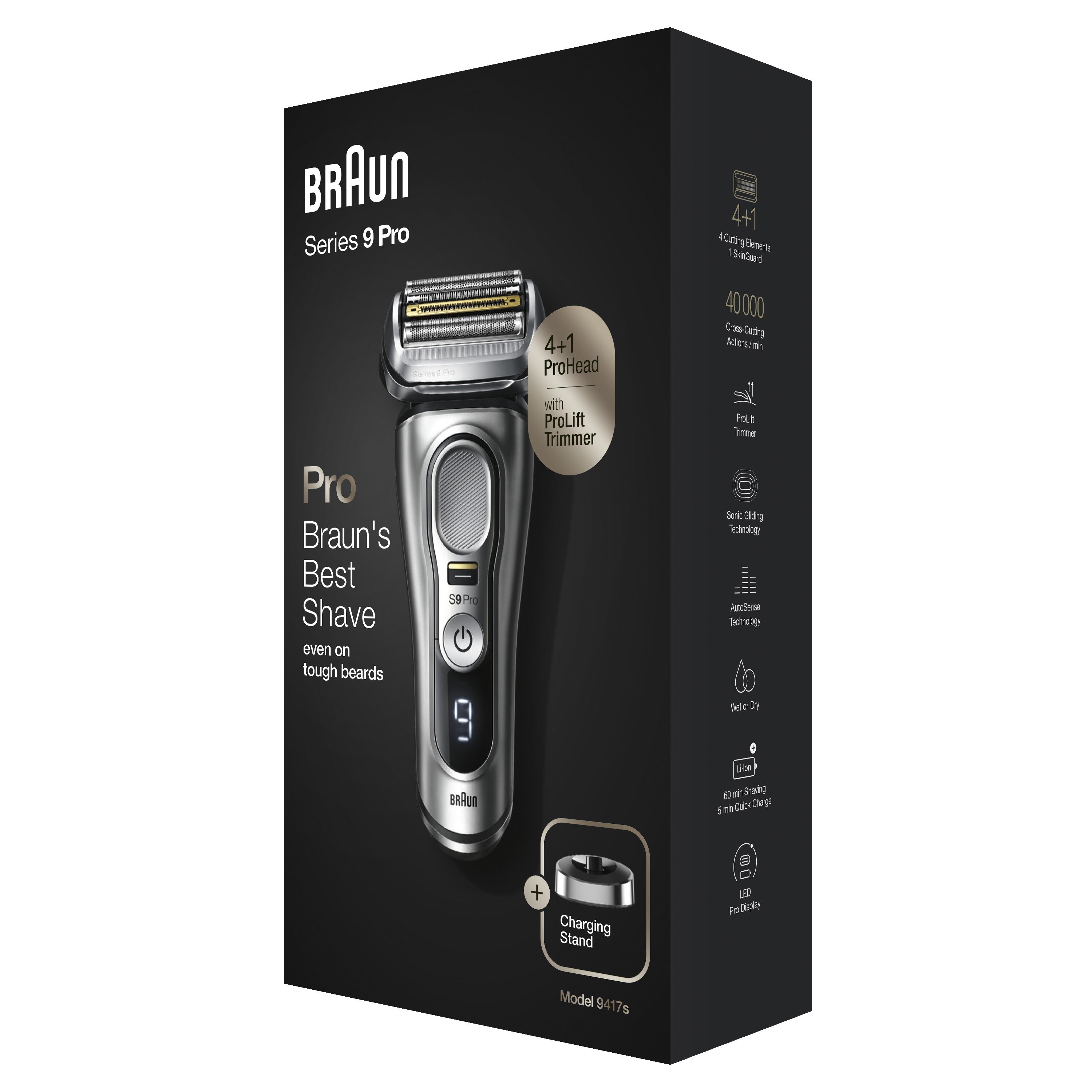 Braun Series 9 Pro+  9417s Electric Shaver - Wet & Dry