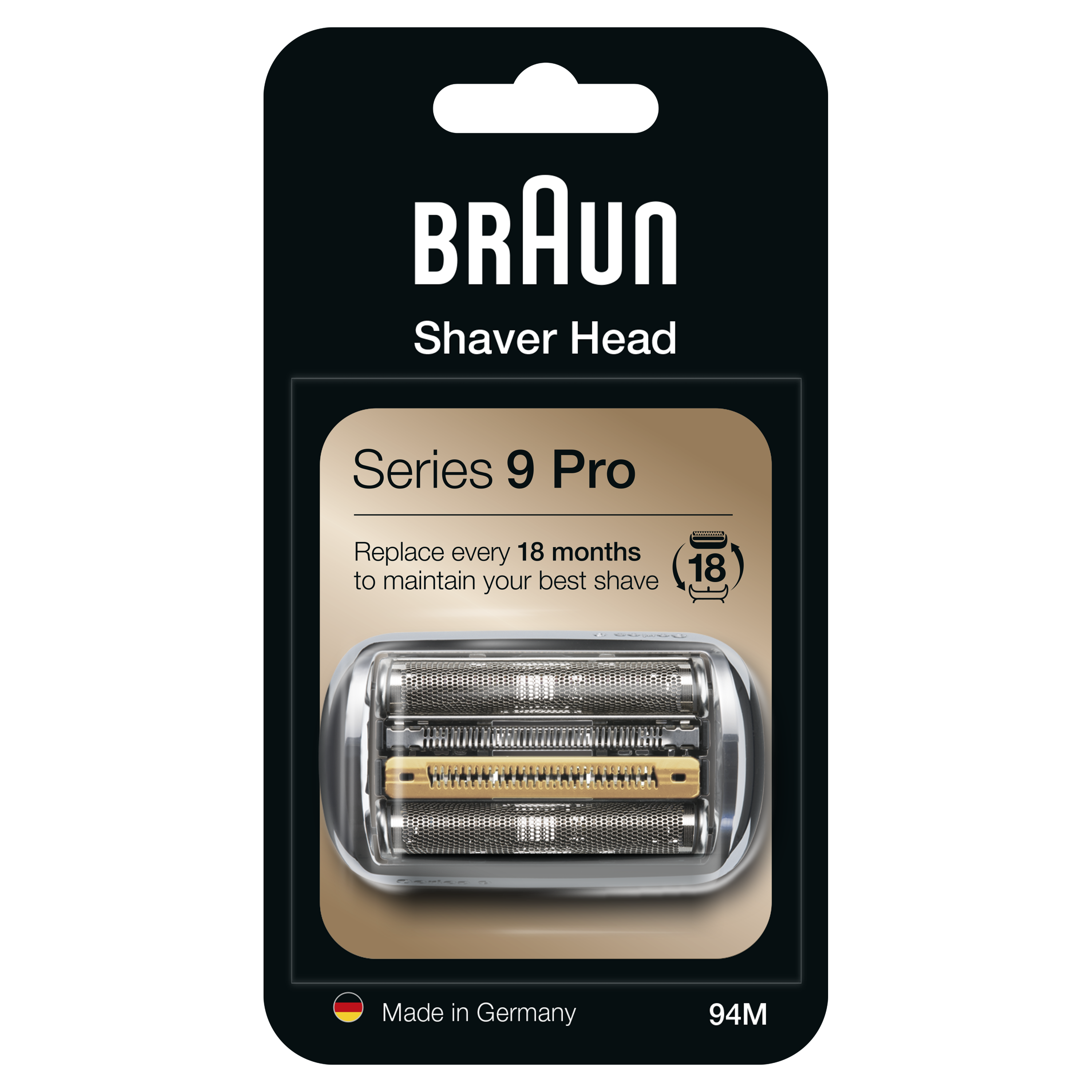 Braun 94M Replacement Shaver Head Cassette Silver Compatible with Series 9 Pro and Series 9 Razors