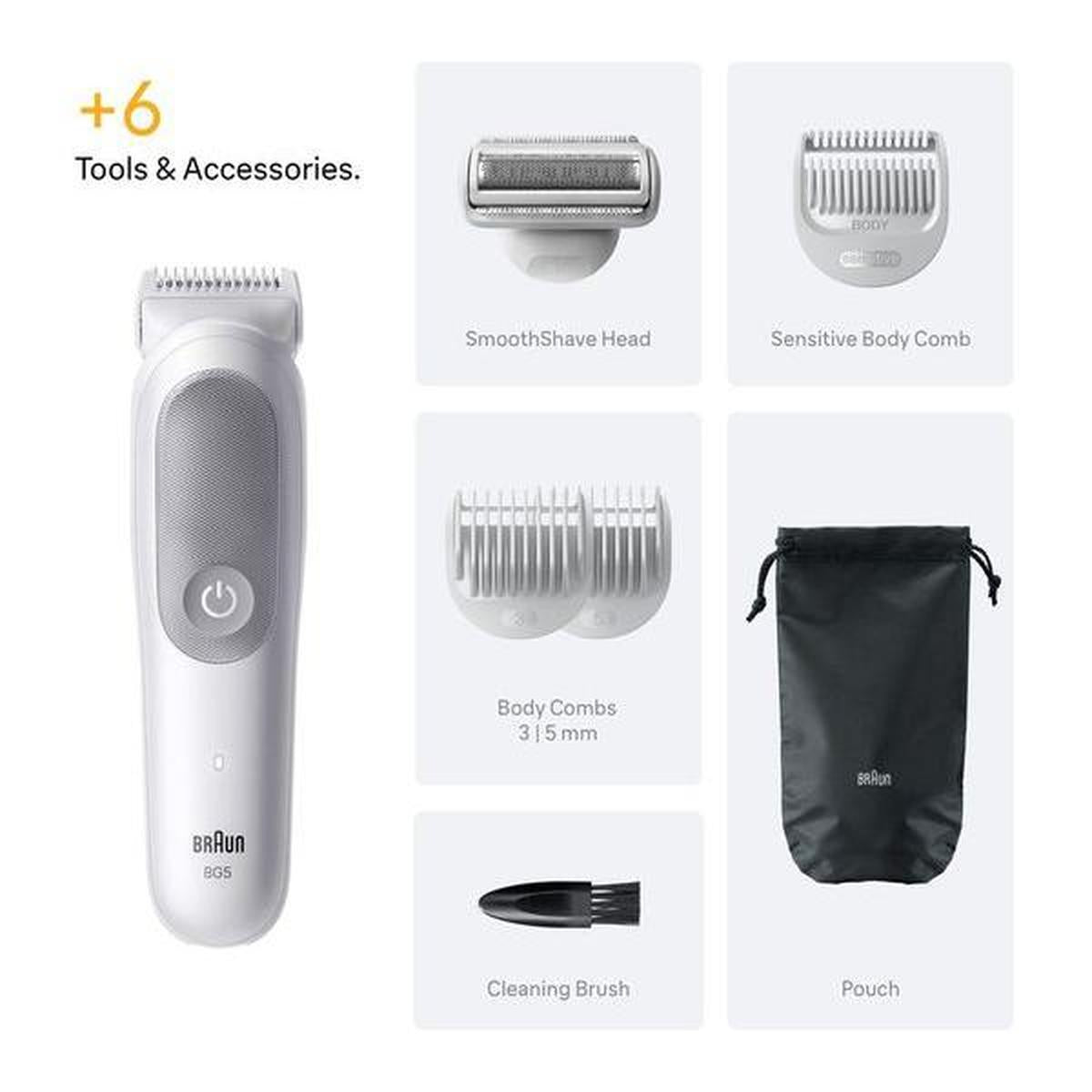 BRAUN Series 5 BG5550 Wet & Dry Body Groomer with Skinguard & Sensitive Trim - Grey
