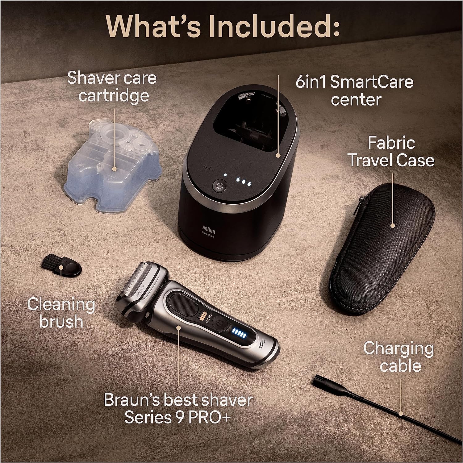 Braun Series 9 Pro + 9467cc Electric Shaver for Men, 4+1 Head with Pro