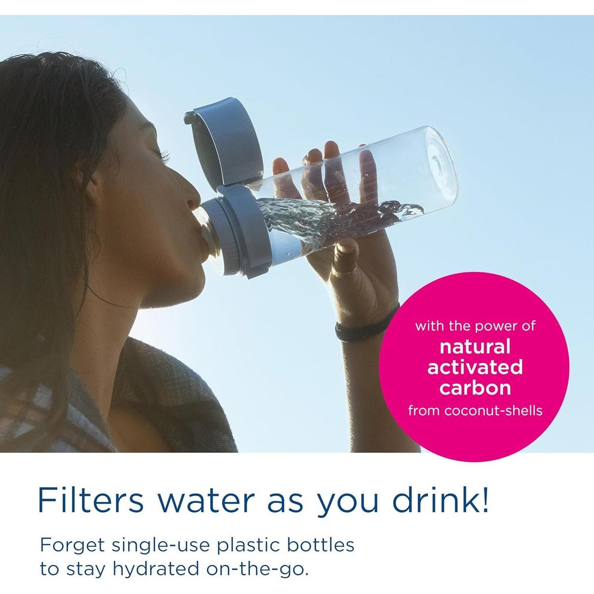 BRITA Water Filter Bottle - Apricot  - 600ml - portable water filtration bottle - Healthxpress.ie