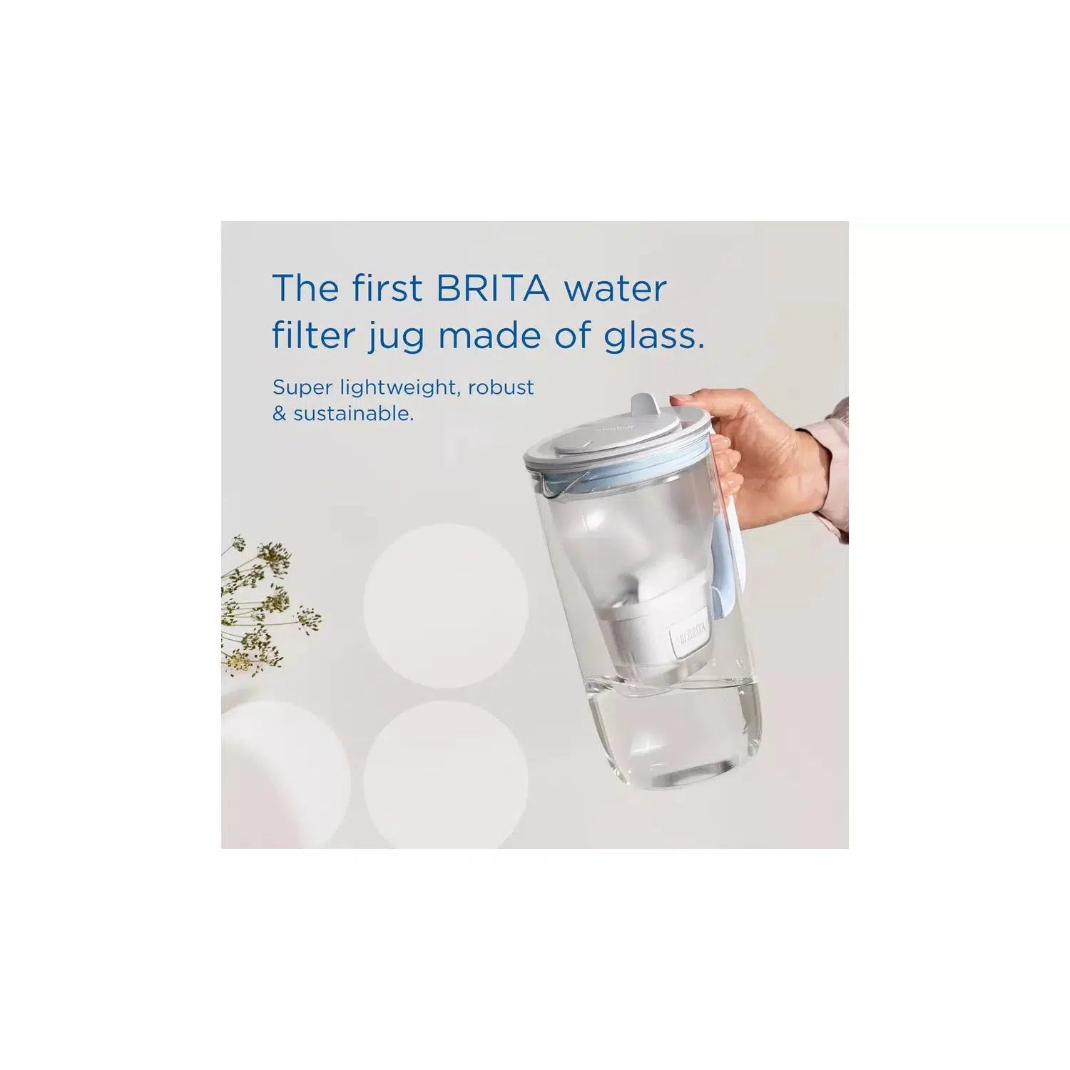 BRITA Glass Water Filter Jug Light Blue 2.5L308/6485