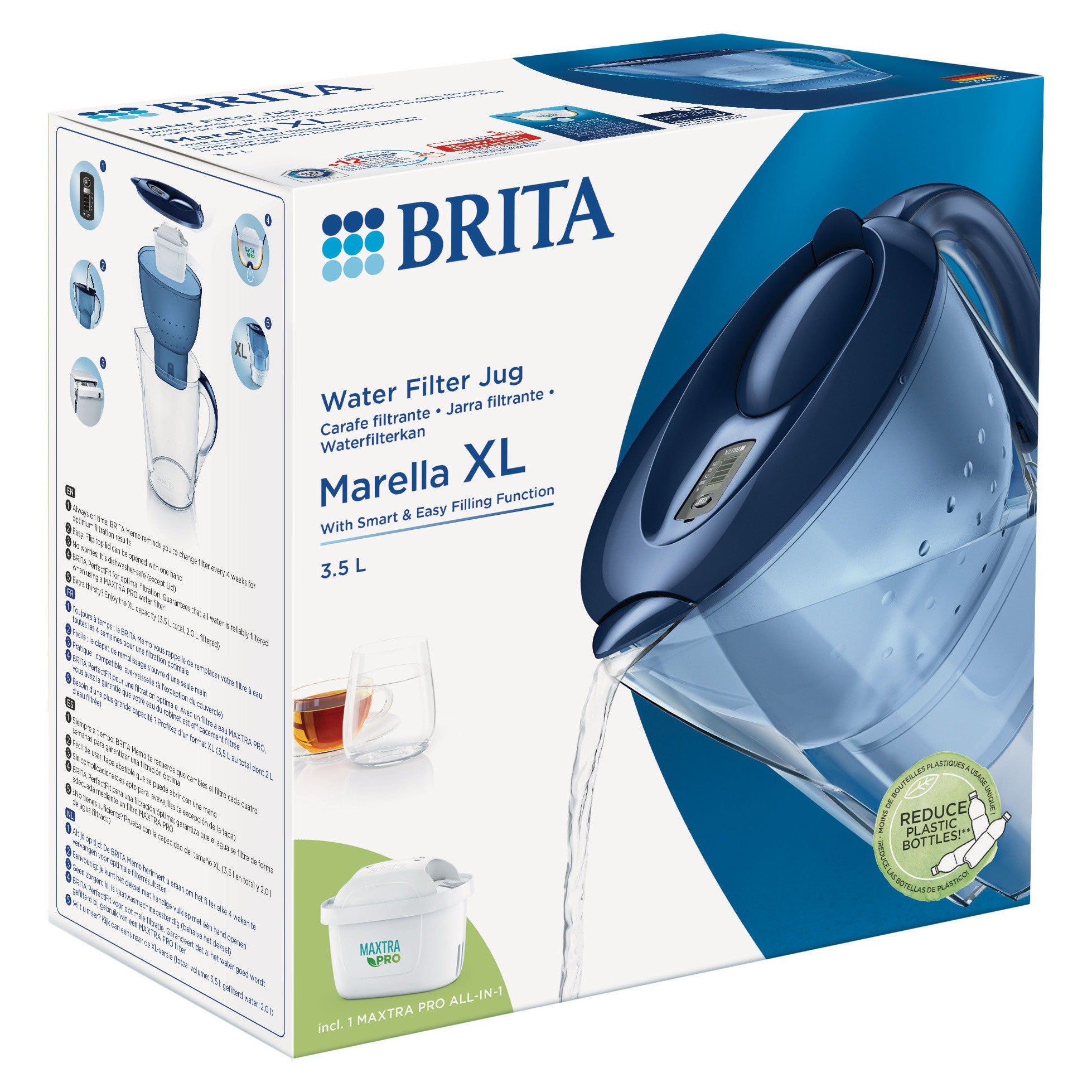 BRITA Marella XL Water Filter Jug with Maxtra Pro Blue 3.5L