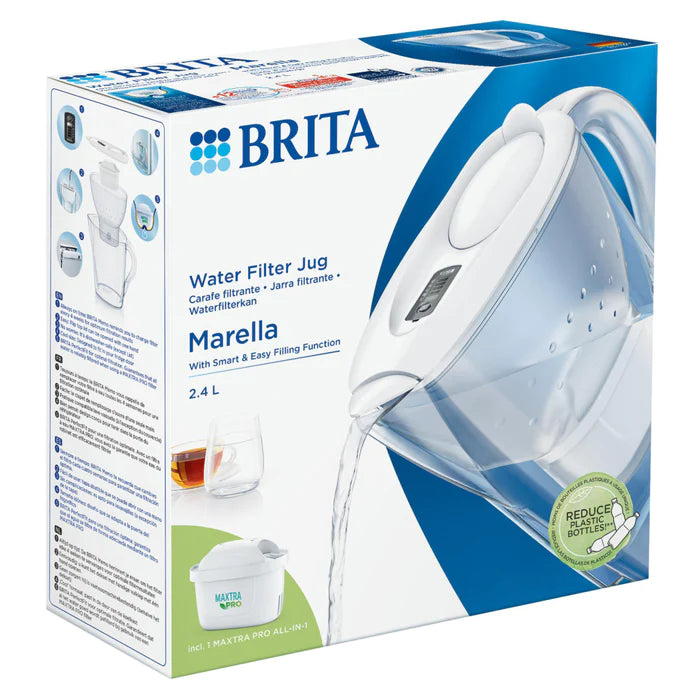 Brita Marella MAXTRA Pro Water Filter Jug - MicroFlow Technology - 2.4L - White
