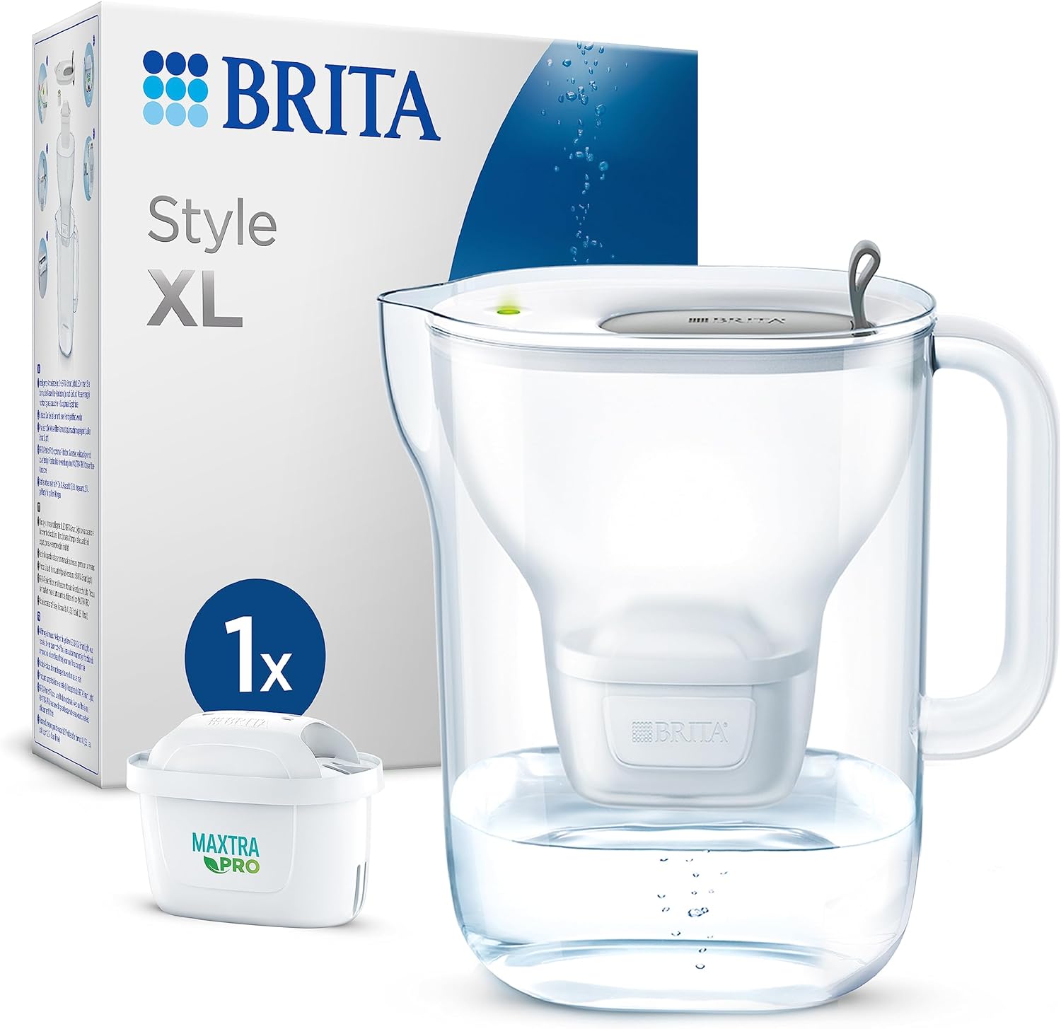 BRITA Style Cool MAXTRA Pro XL 3.6L Water Filter Fridge Jug + Cartridge - Grey