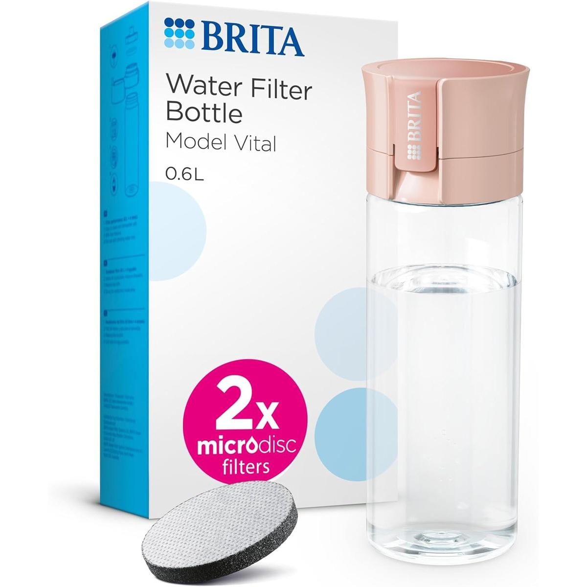 BRITA Water Filter Bottle - Apricot  - 600ml - portable water filtration bottle - Healthxpress.ie