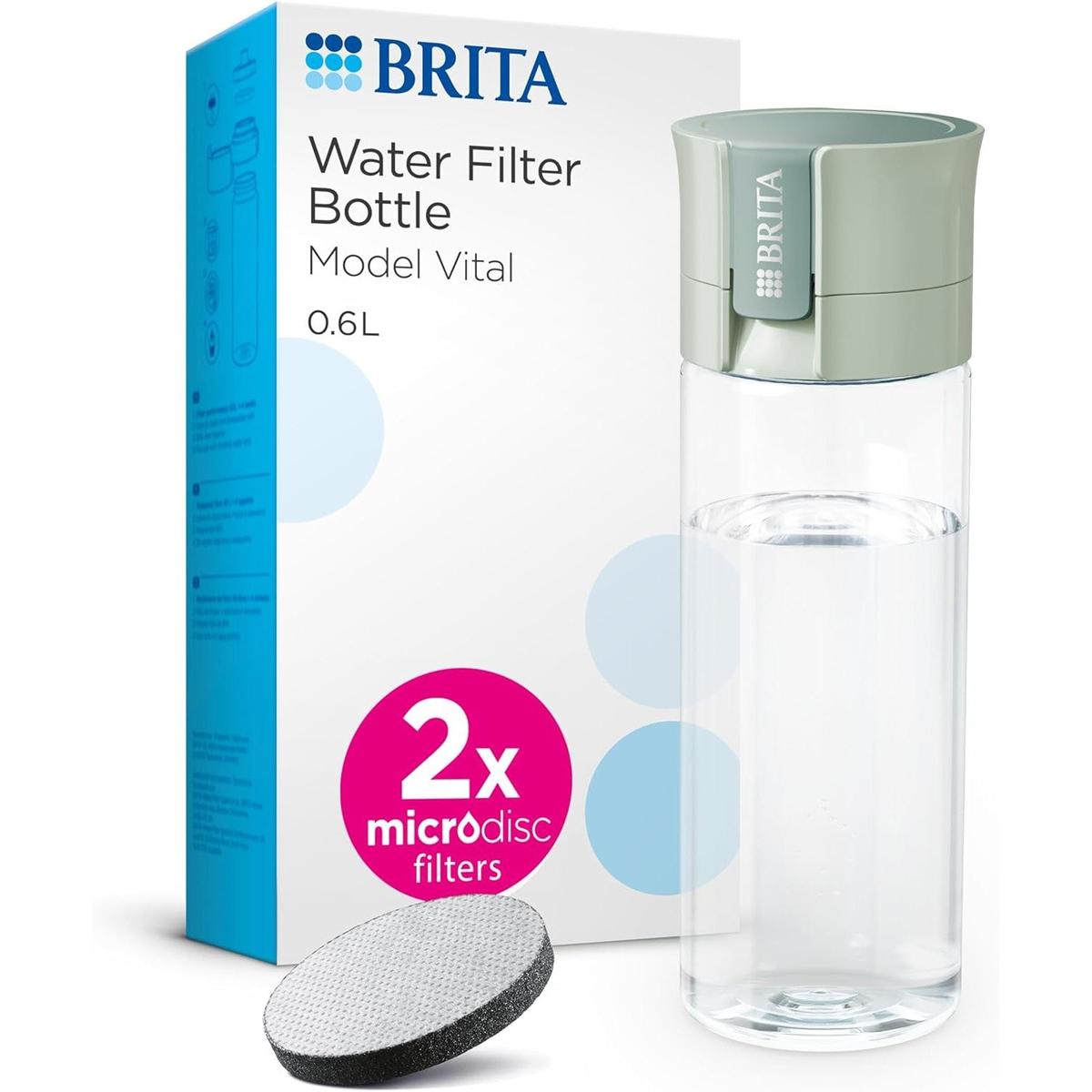 BRITA Water Filter Bottle - Light Green - 600ml - portable water filtration bottle - Healthxpress.ie