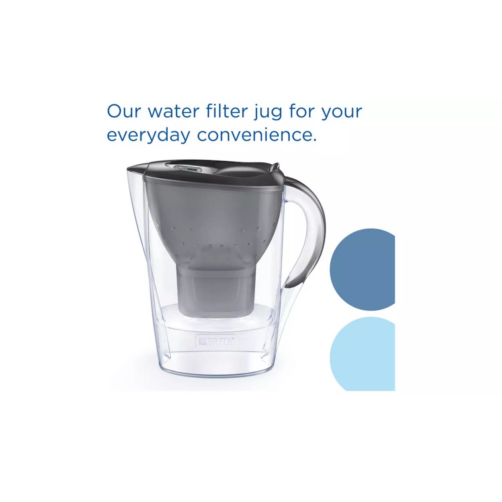 Brita Marella MAXTRA Pro Water Filter Jug - MicroFlow Technology - 2.4L, Graphite with 6 Cartridge Refills