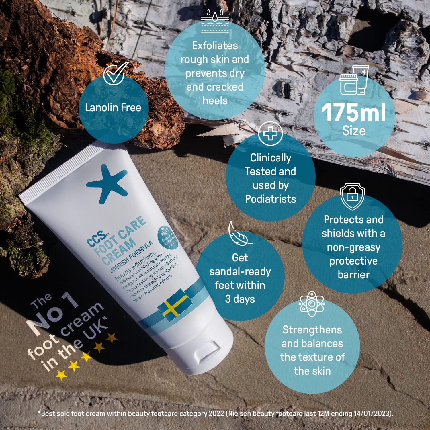 CCS Professional Foot Care Cream 175 ml Moisturise and Protect Dry a