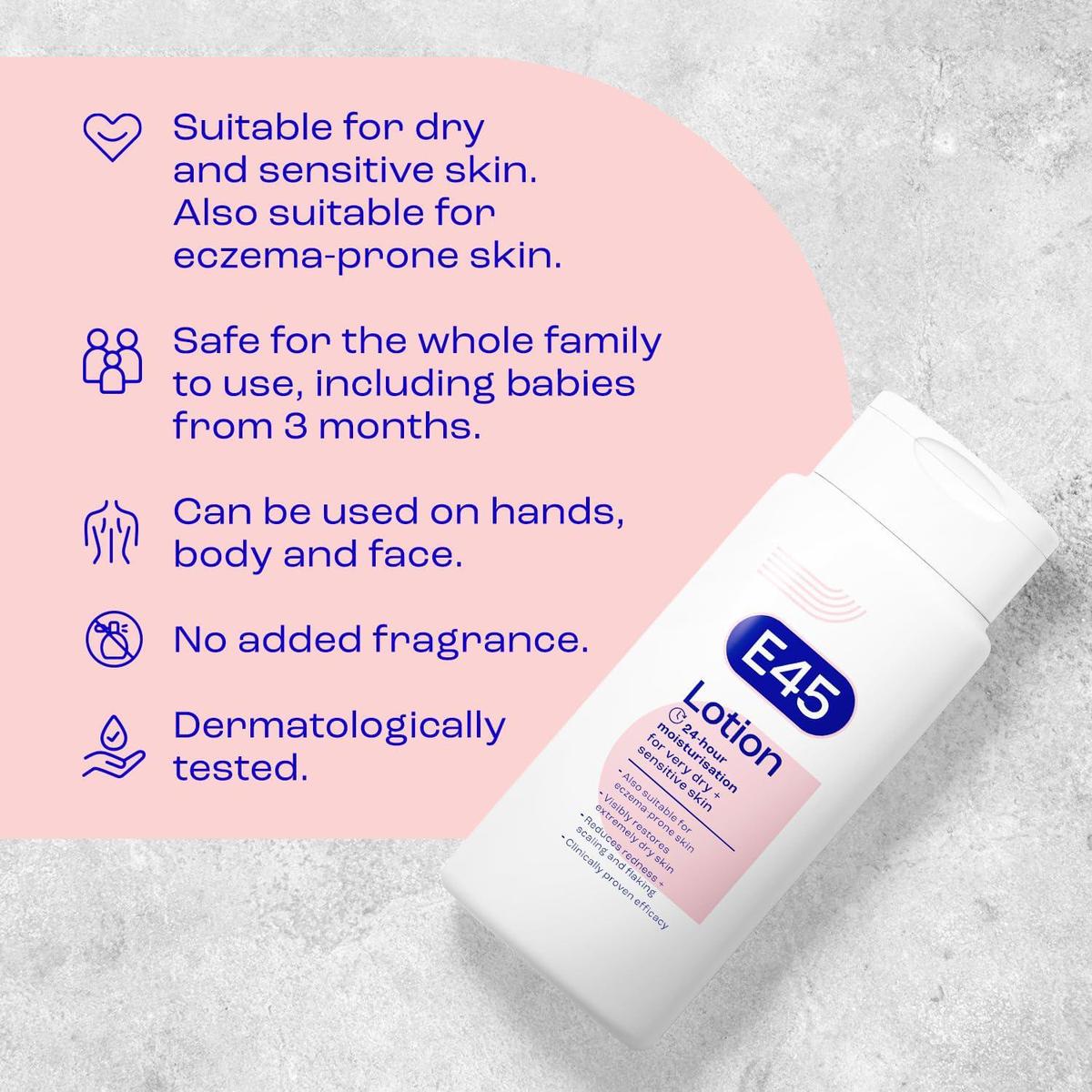 E45 Dermatological Moisturising Lotion 200 ml - Healthxpress.ie