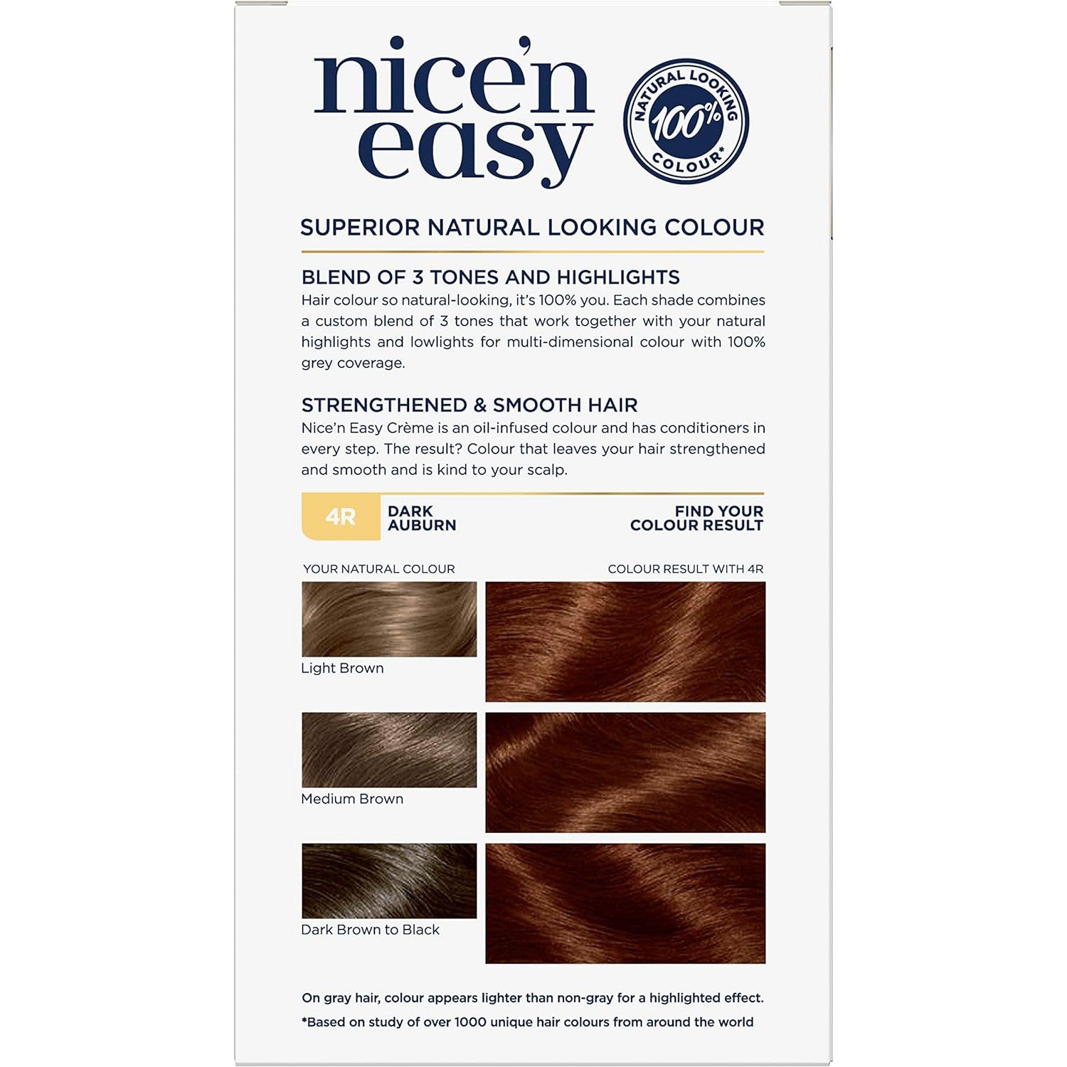 Clairol Nice N Easy Crème Natural Permanent Hair Dye - 4R Natural Dark Auburn