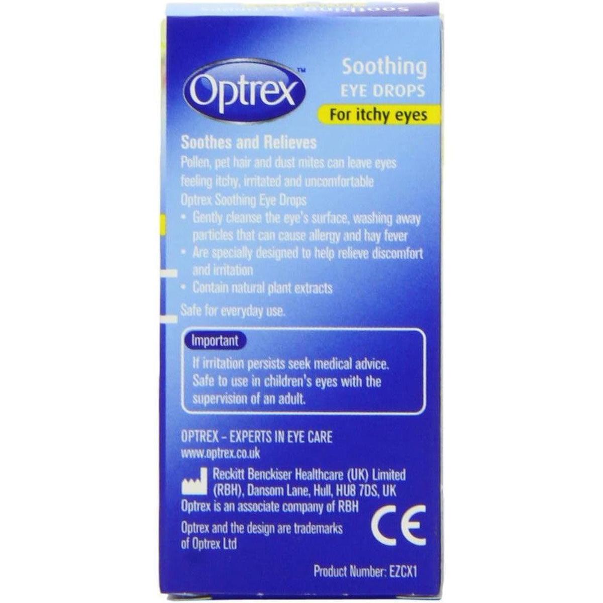Optrex Soothing Drops Itchy Eyes Pollen Allergy Relief 10ml - Healthxpress.ie