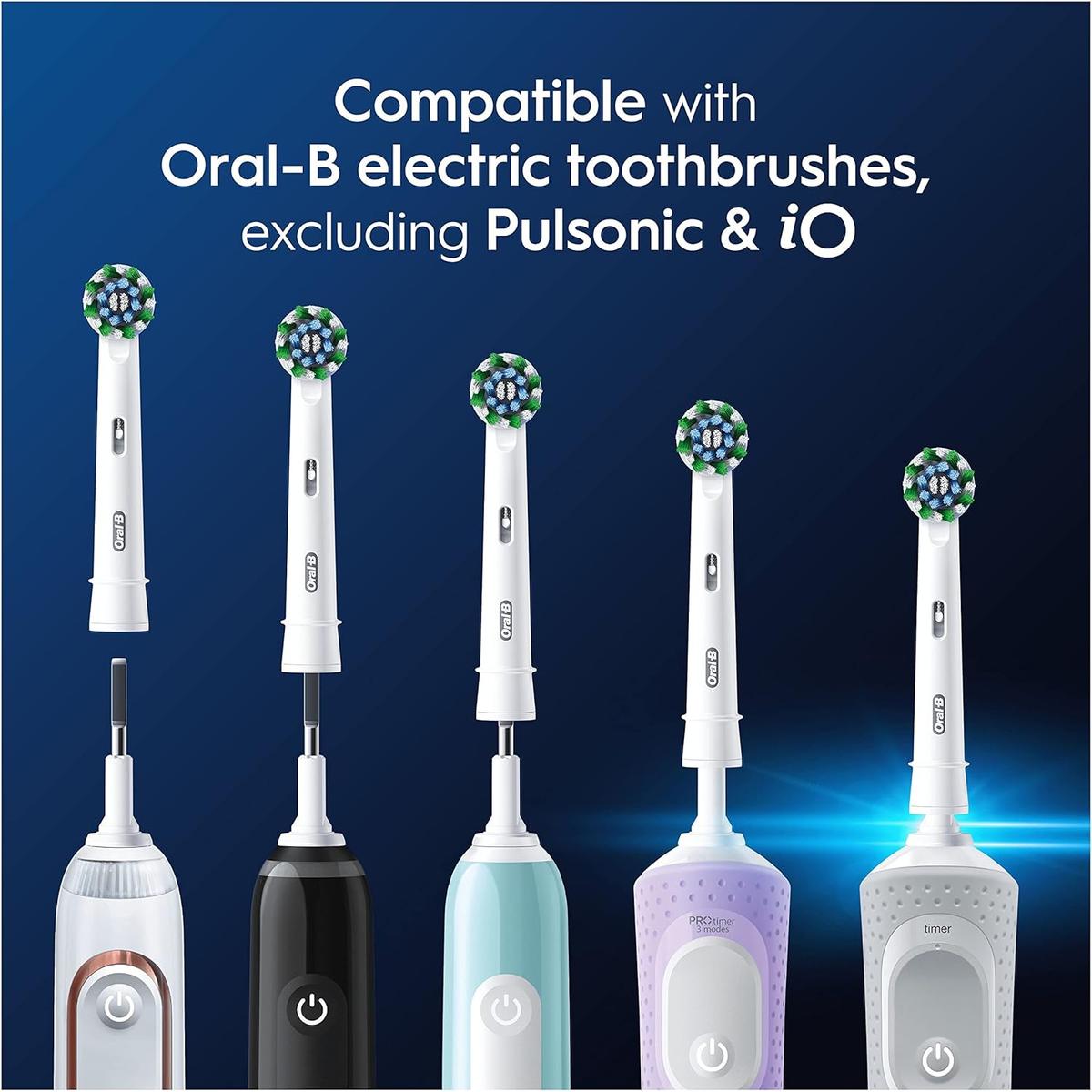 Oral-B Pro Cross Action 10pk EB50RX-10 Electric Toothbrush Head Plaque Removal, White - Healthxpress.ie