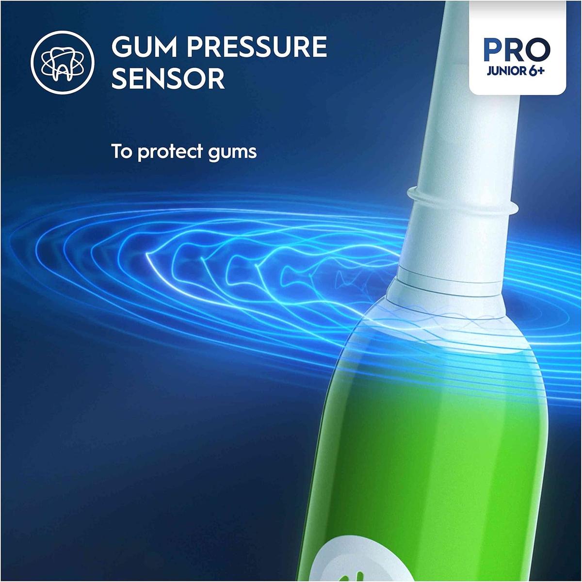 Oral-B Pro Junior Kids Electric Toothbrush, Sensitive Mode, For Ages 6+, Green - Healthxpress.ie