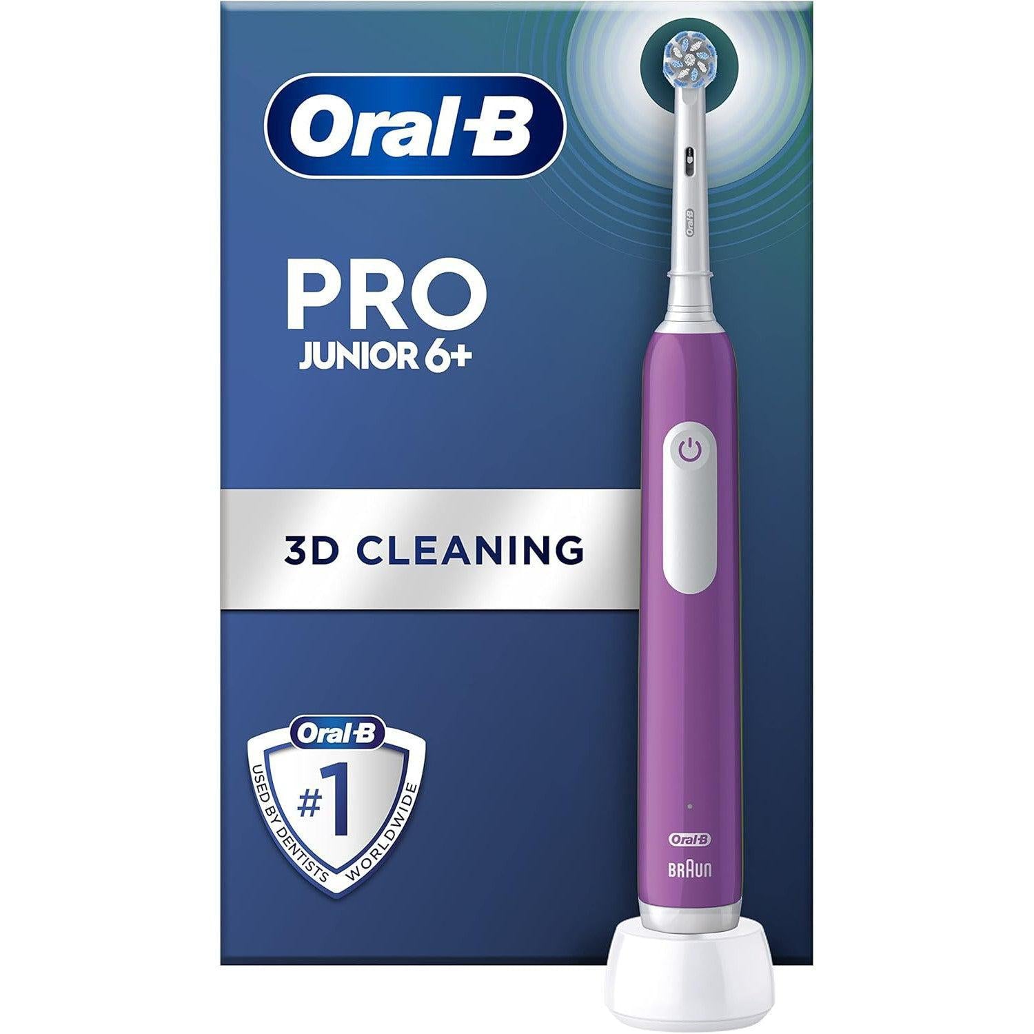 Oral-B Pro Junior Kids Electric Toothbrush, Sensitive Mode, For Ages 6+, Purple