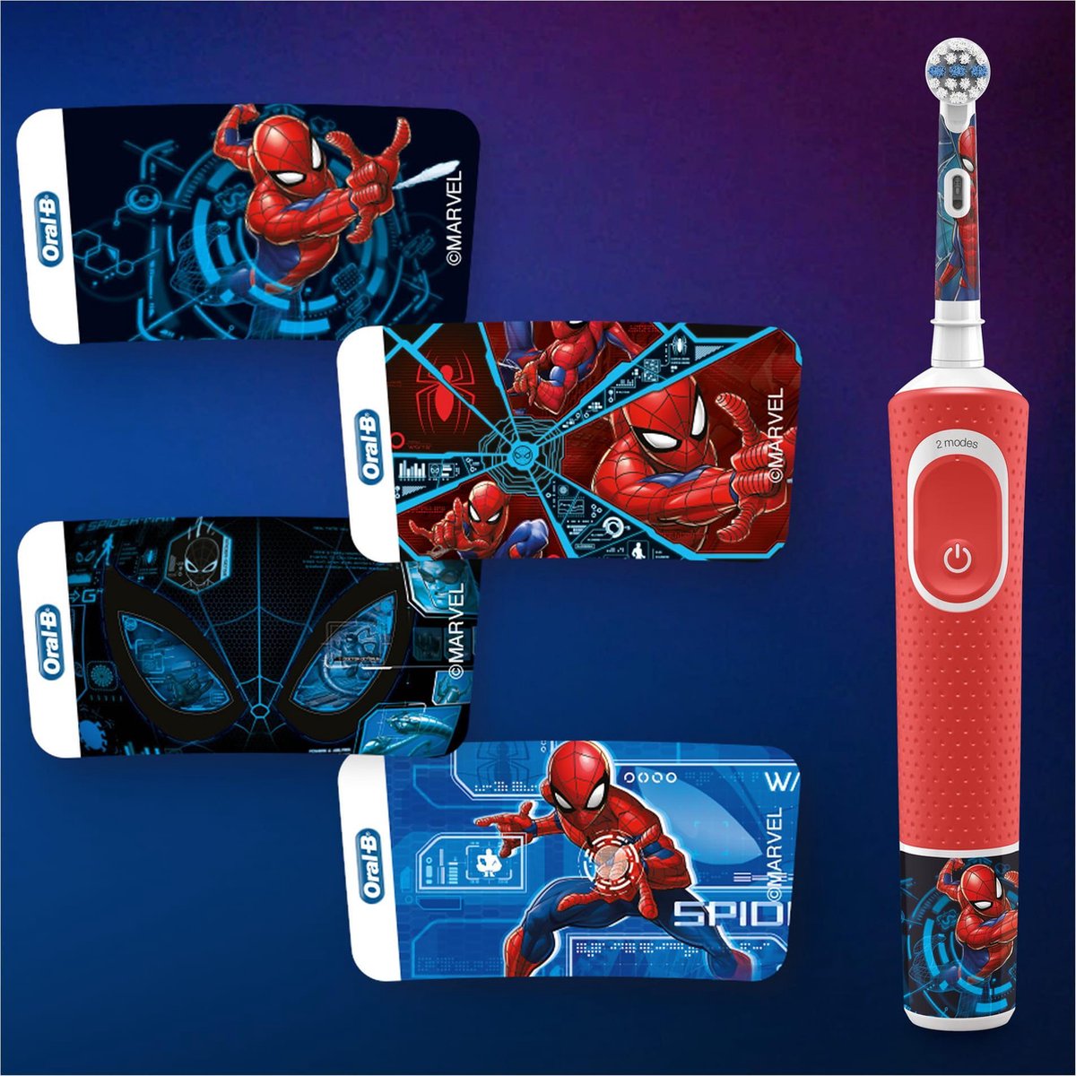 Oral-B Spiderman Kids Electric Toothbrush For Ages 3+ - Red