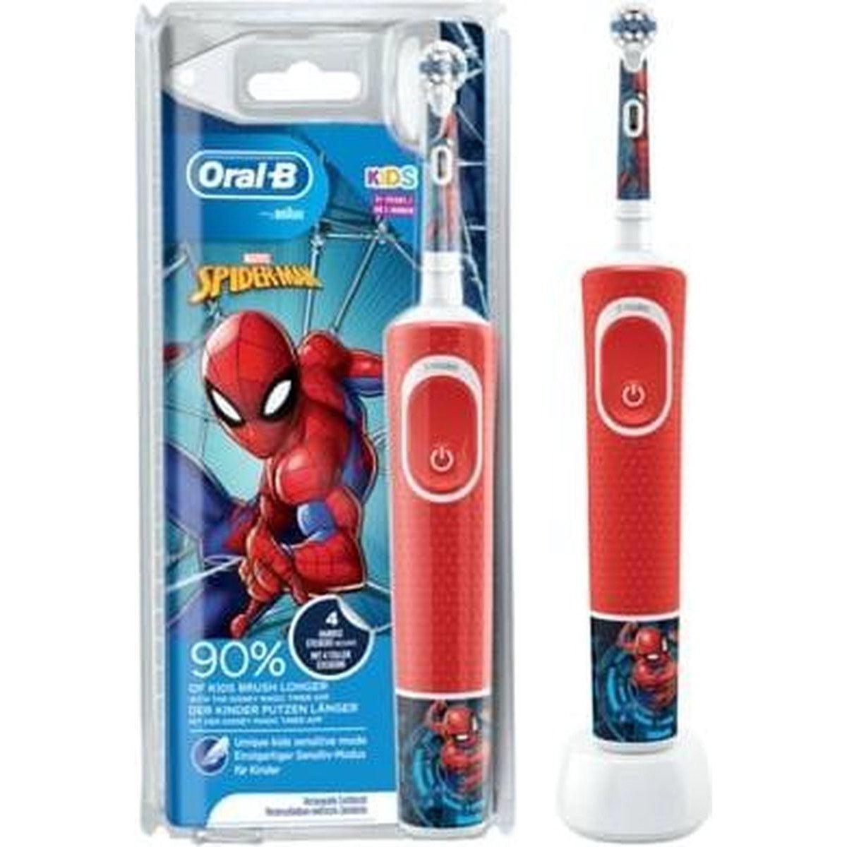 Oral-B Spiderman Kids Electric Toothbrush For Ages 3+ - Red